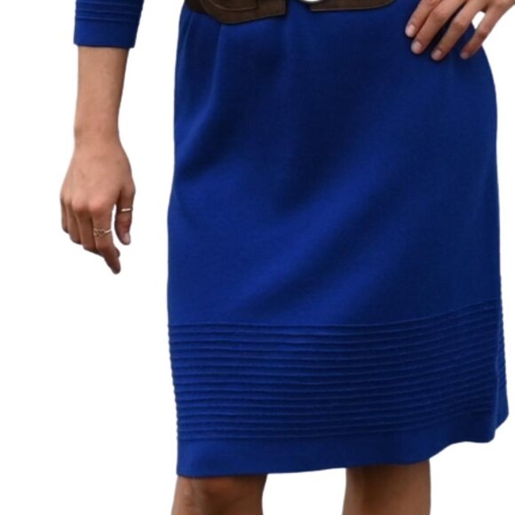 TALBOT 100% Merino wool midi strait dress - Picture 4 of 7